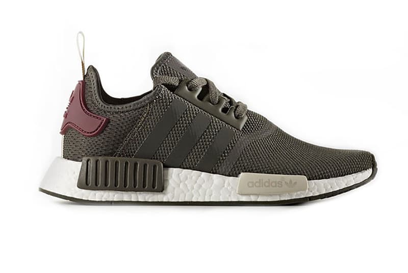 adidas NMD R1 Olive Maroon mesh boost