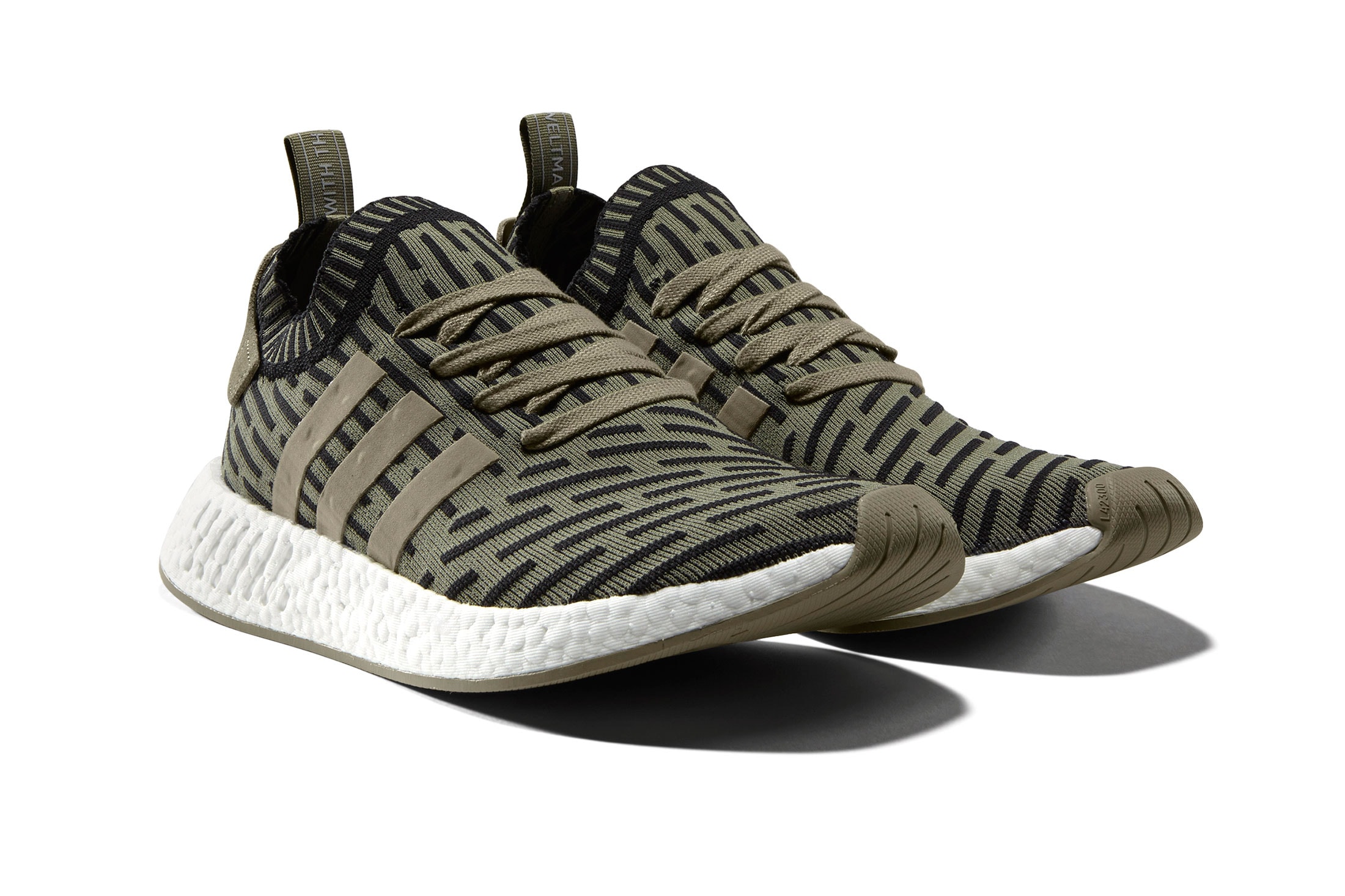 adidas Originals NMD_R2 Olive green white boost sole