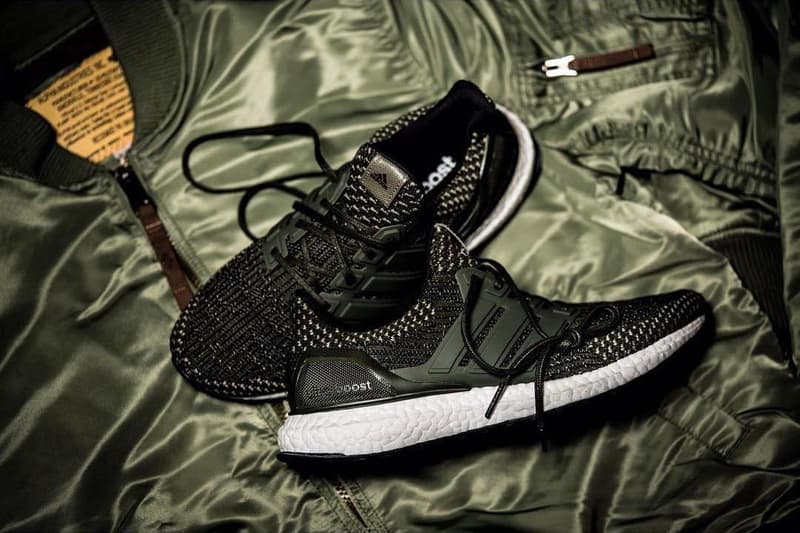 An adidas UltraBOOST 3.0 Military-inspired Colorway Emerges sneakerprophet MA-1 jacket black army green reflective Primeknit