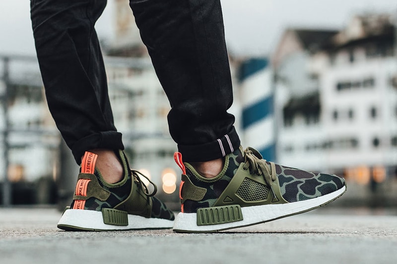 adidas NMD XR1 "Duck Camo" Pack on Foot Look 2016 Fall Winter Sneakers Green Black Pink Blue White