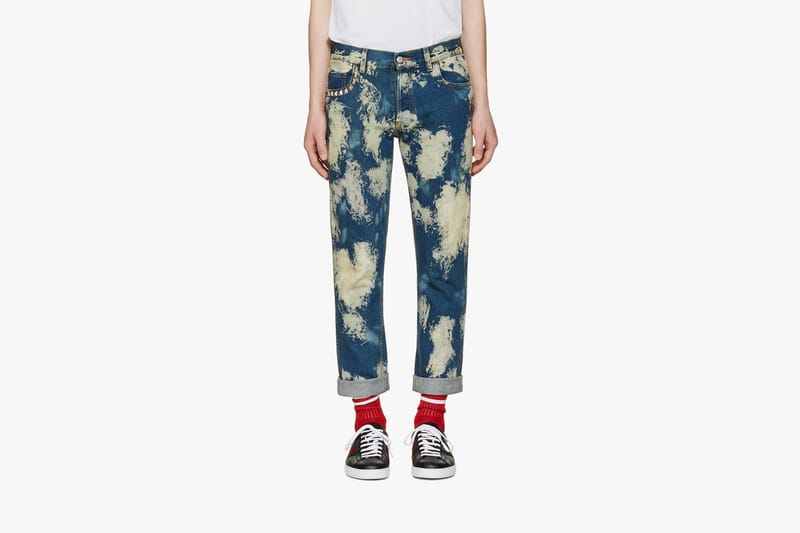 gucci bleached jeans