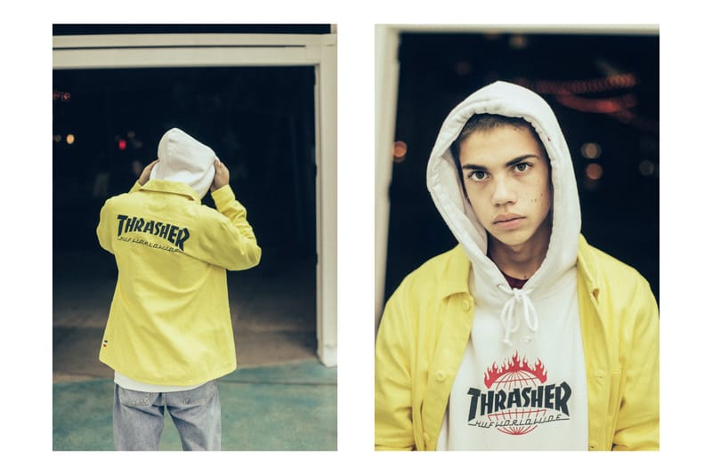 huf x thrasher tour de stoops hoodie