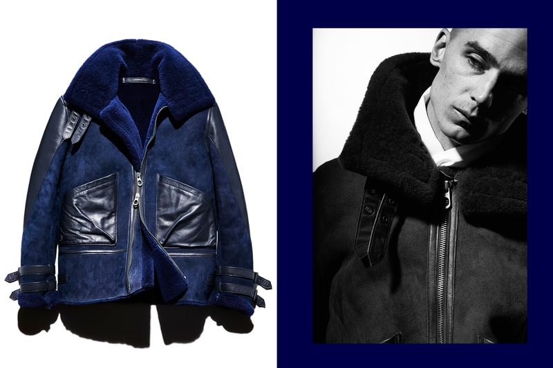 Kinfolk x Cockpit USA Blue Sheepskin Bomber Jacket