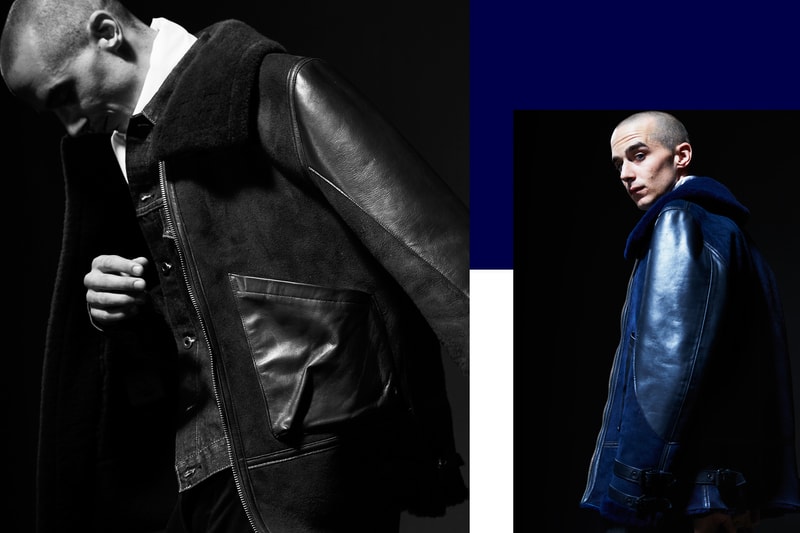 Kinfolk x Cockpit USA Blue Sheepskin Bomber Jacket