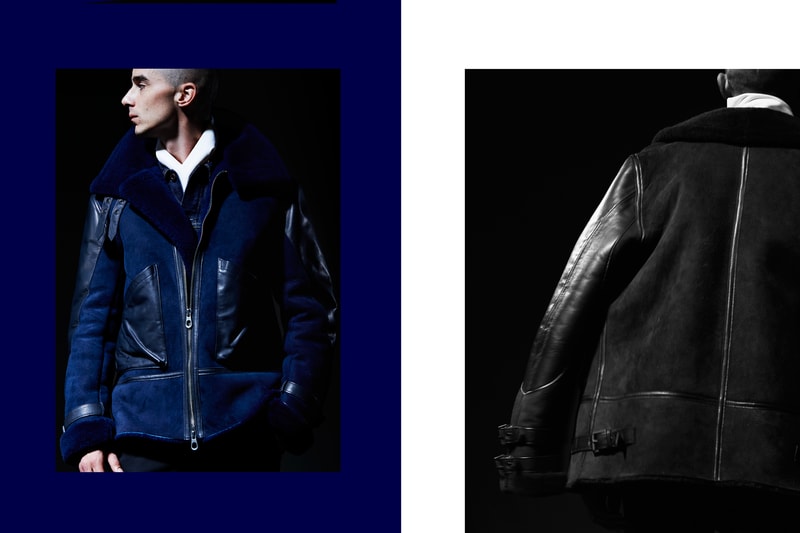 Kinfolk x Cockpit USA Blue Sheepskin Bomber Jacket