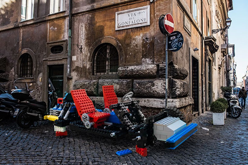 Life Size LEGO Vehicles Take Over Ancient Rome