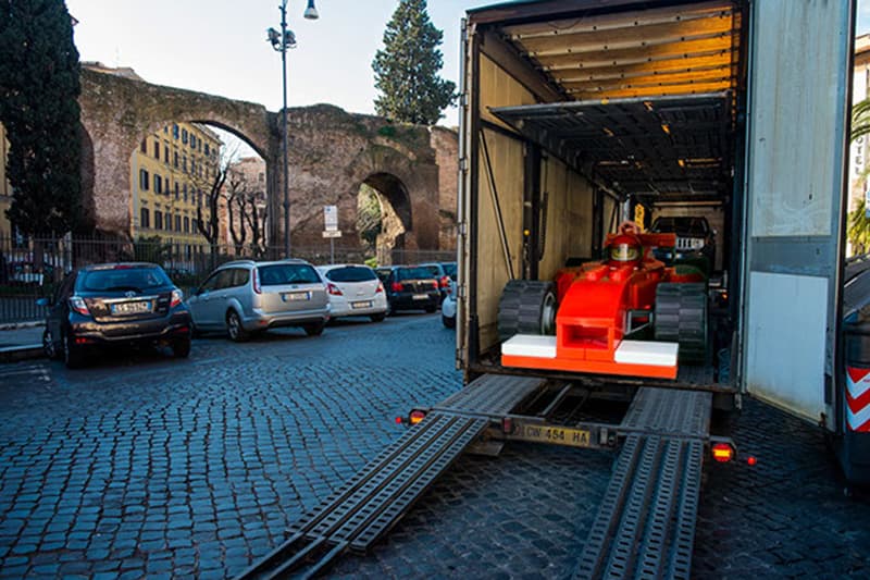 Life Size LEGO Vehicles Take Over Ancient Rome