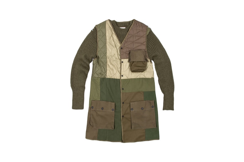 maharishi Upcycled Vintage Army Liners green