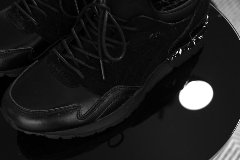 monkey time x ASICS GEL-Lyte V Dress Up black patent leather nubuck marble
