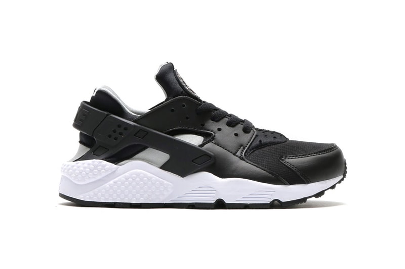 Nike Air Huarache Black Flat Silver White