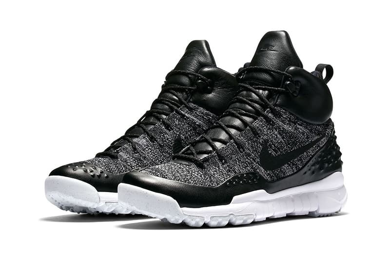 Nike Lupinek Flyknit Oreo Black and White Shoes Sneakers Black Leather White Midsole Traction