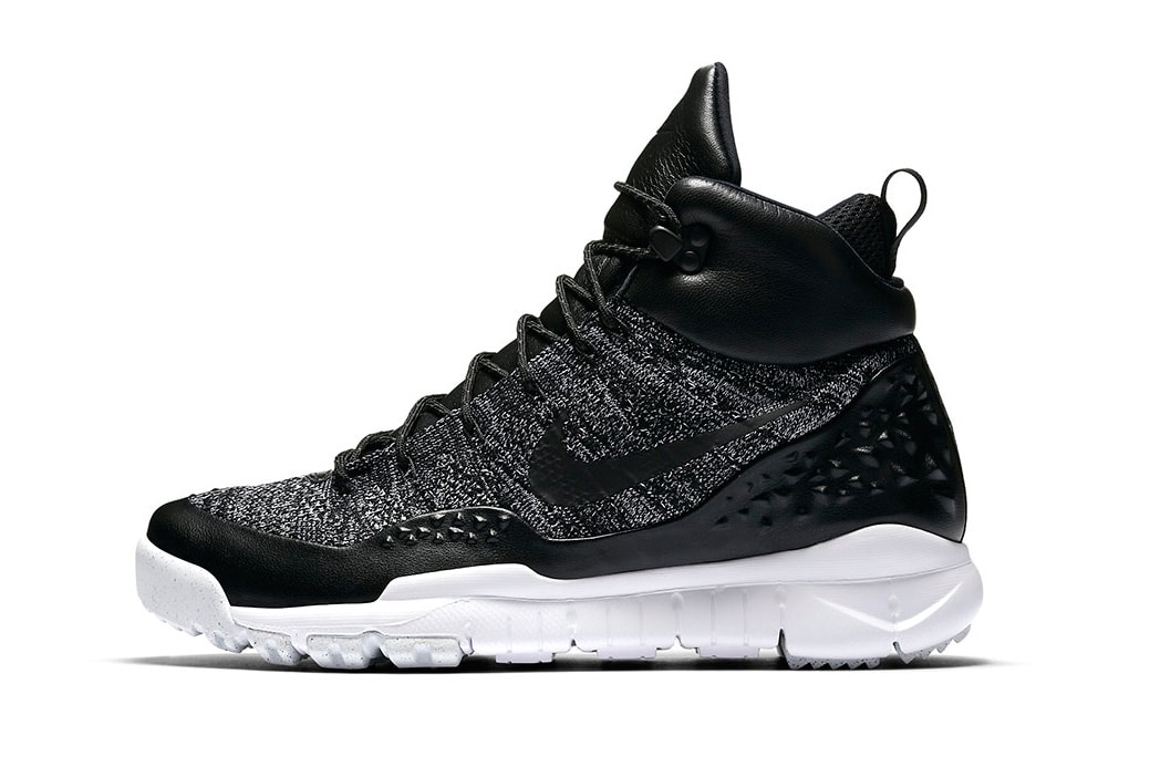 Nike Lupinek Flyknit Oreo Black and White Shoes Sneakers Black Leather White Midsole Traction
