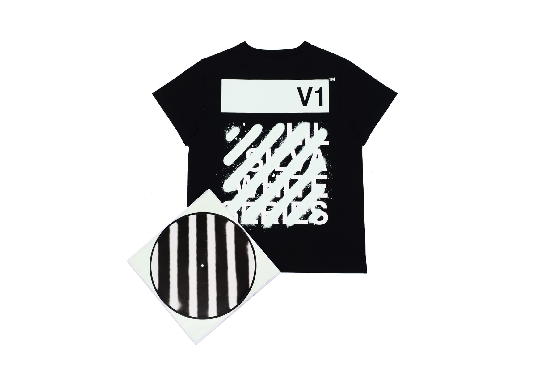 OFF-WHITE Lil Silva 2016 Fall Winter Collaboration Vinyl Music T-shirt Tees Virgil Abloh