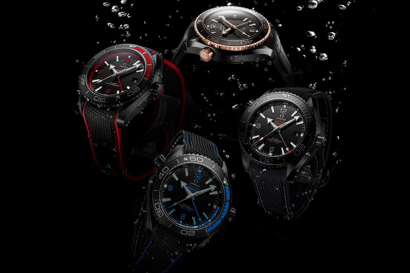 OMEGA Seamaster Planet Ocean Deep Black Watch Collection In Sedna Gold Blue Red Black Editions