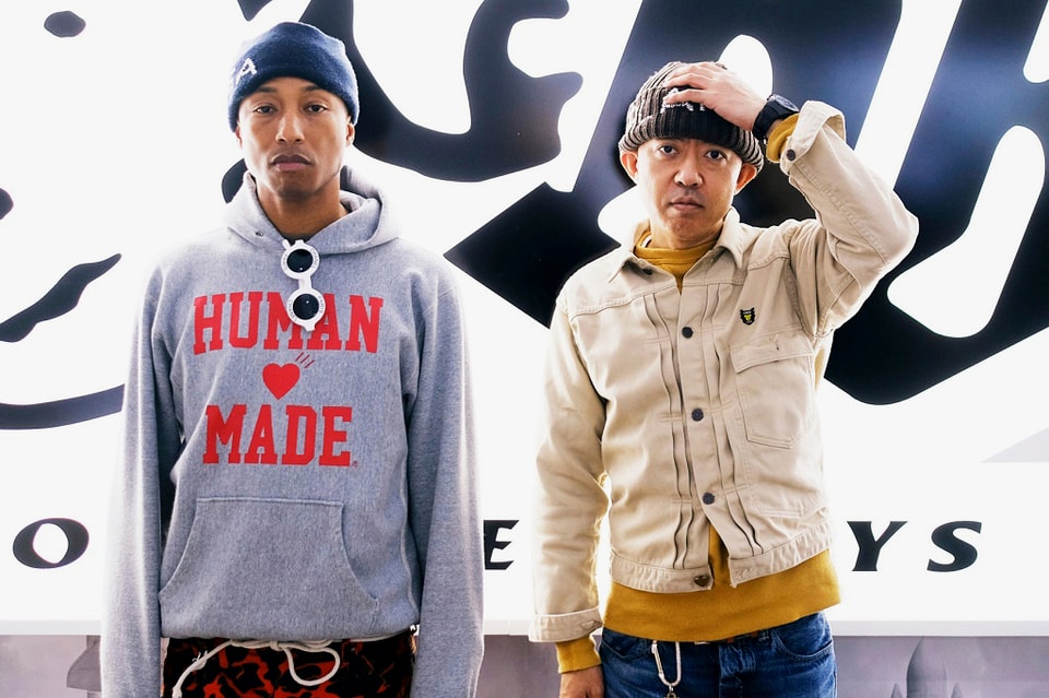 Producer/rapper Pharrell Williams (r) and designer Nigo during the  BAPESTORE opening in Los Angeles, Stock Photo, Picture And Rights Managed  Image. Pic. TAC-142467
