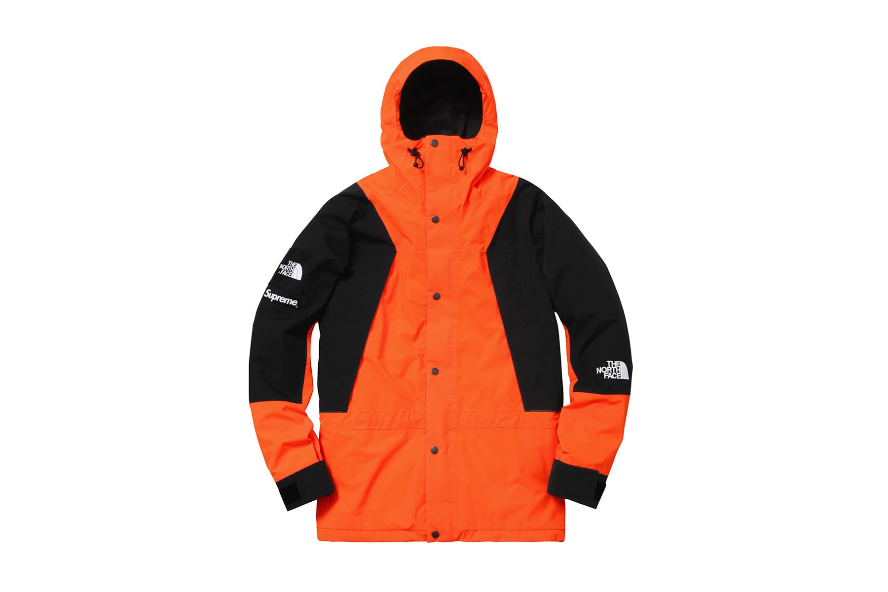 orange north face supreme jacket