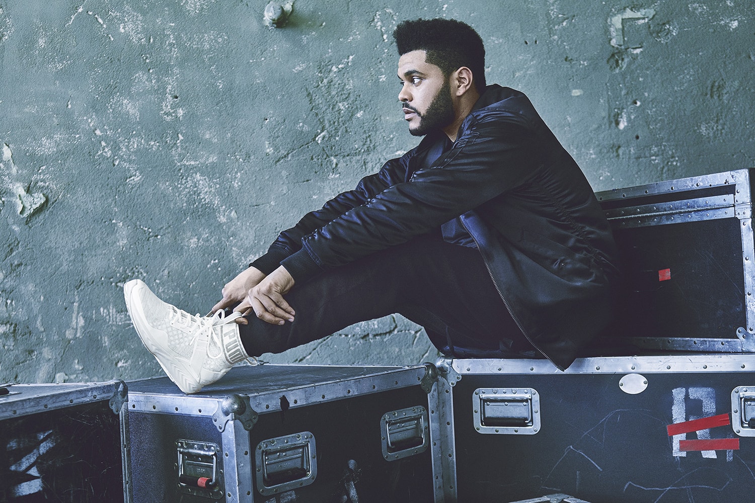 The Weeknd PUMA IGNITE evoKNIT Olive White