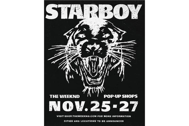 The Weeknd Announces Second Round of 'Starboy' Pop-Up Shops Clothes Merch