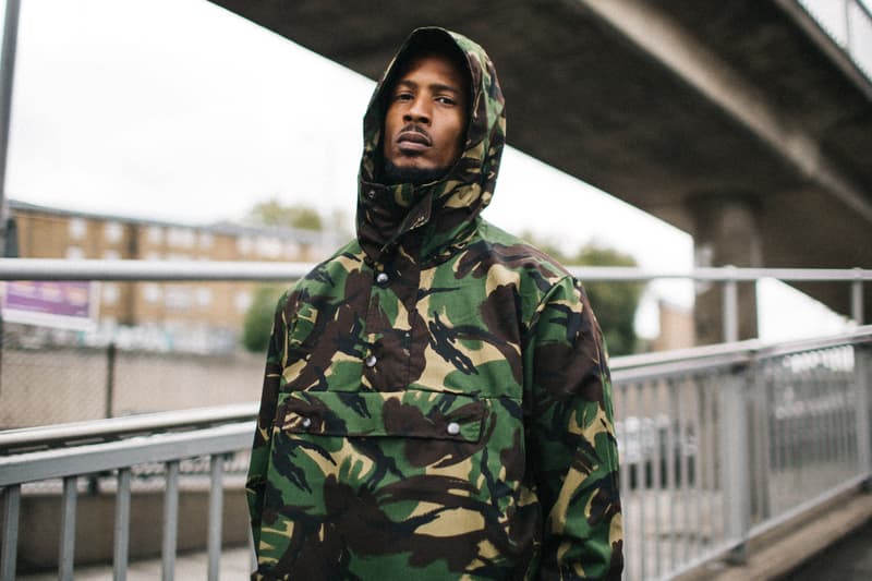 TM 2016 Fall Winter Lookbook D Double E Grime Crew 67 London toomuchposse Pullover Jackets Kangaroo Front Pocket Pants Green Camo Tan Camo Black Made in England