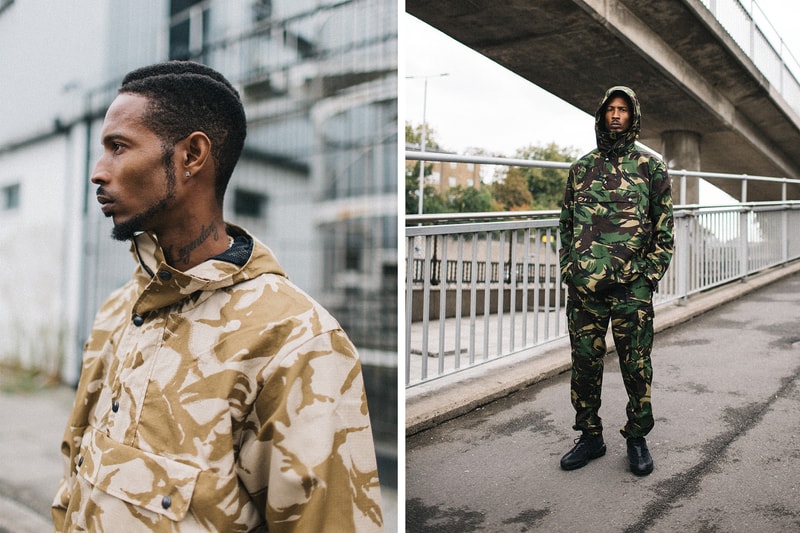 TM 2016 Fall Winter Lookbook D Double E Grime Crew 67 London toomuchposse Pullover Jackets Kangaroo Front Pocket Pants Green Camo Tan Camo Black Made in England