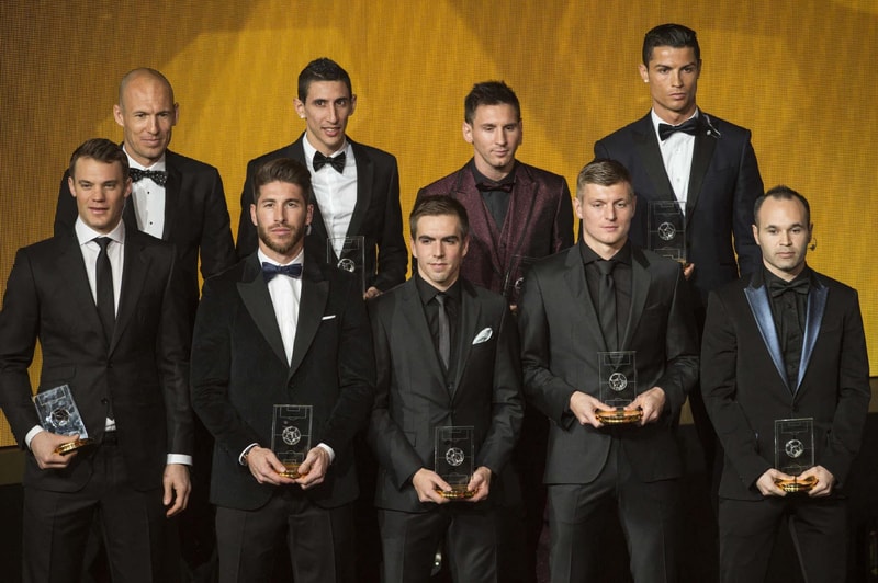 UEFA Reveal 40-Man Team of the Year 2016 Shortlist Football Soccer Lionel Messi Cristiano Ronaldo