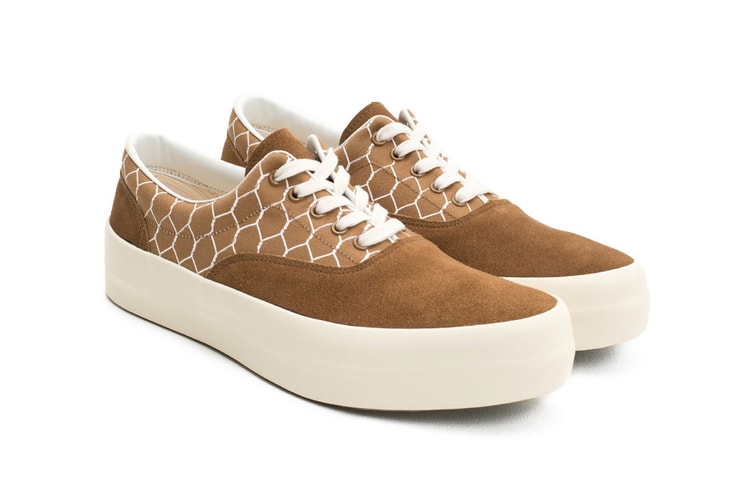 UNDERCOVER Stamps Its Wire Fence Print on a Tennis Shoe
