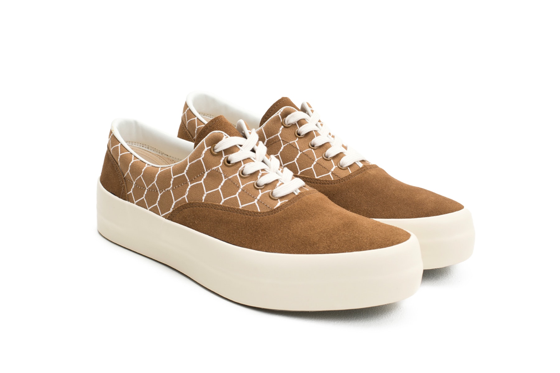 UNDERCOVER Wire Fence Print Tennis Shoe Brown
