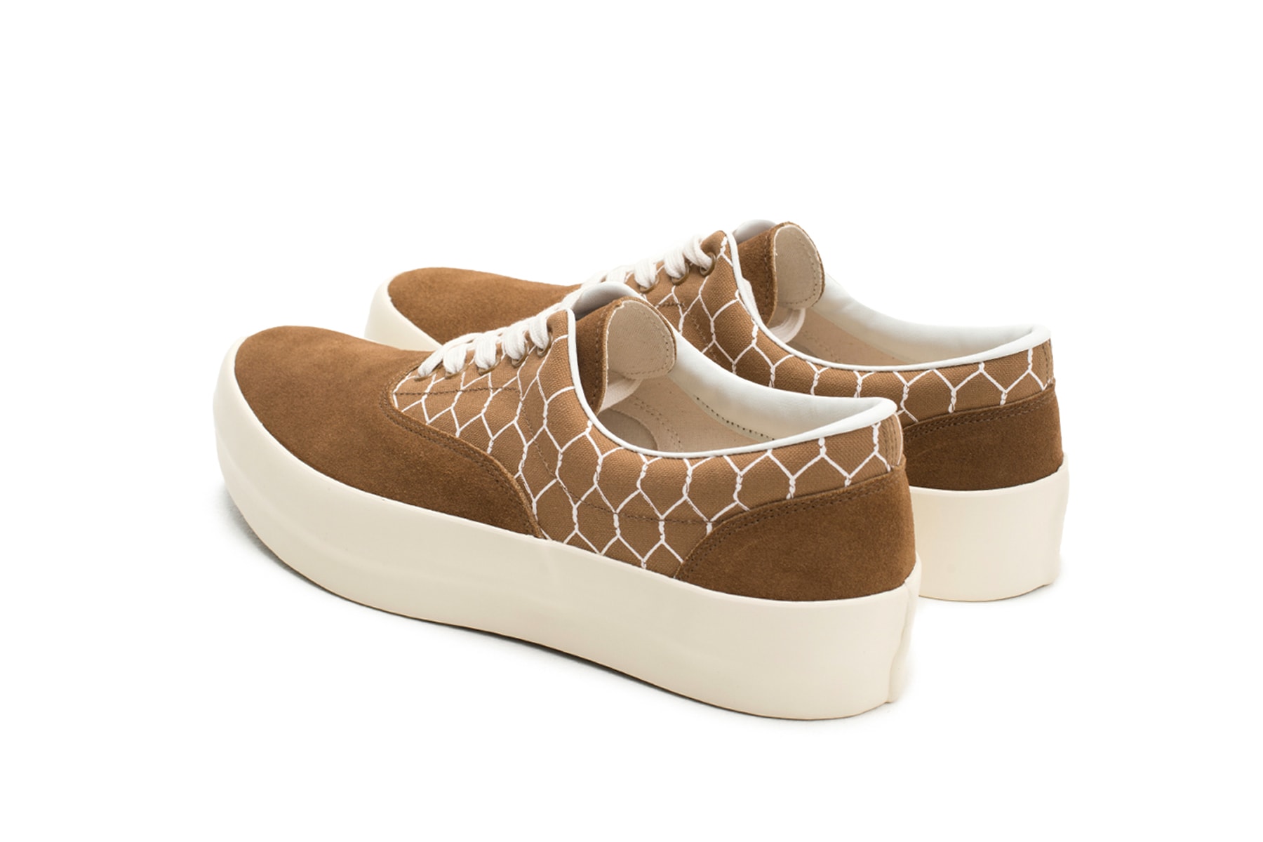 UNDERCOVER Wire Fence Print Tennis Shoe Brown