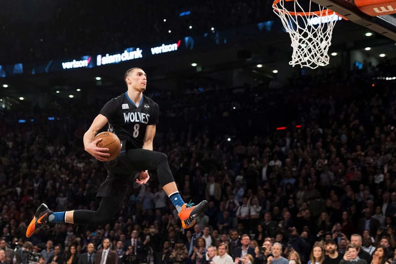 zach lavine free throw line dunk