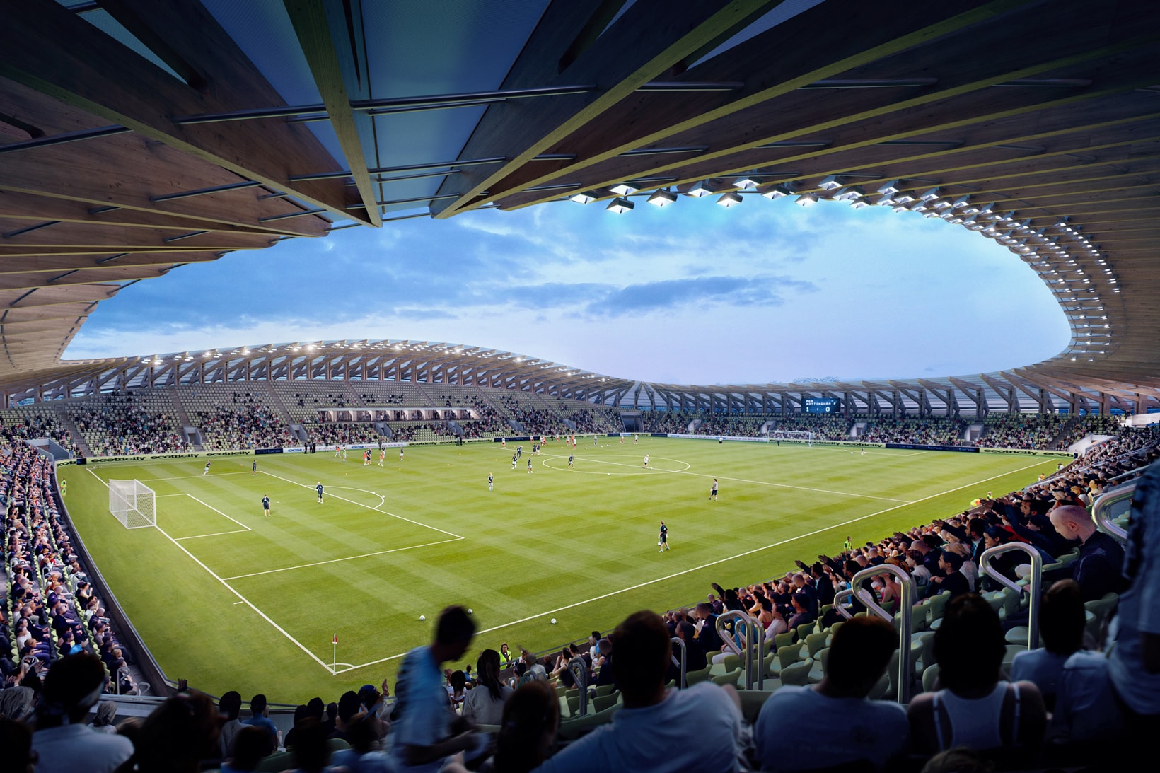 Zaha Hadid Architects First Wooden Soccer Stadium Forest Green Rovers