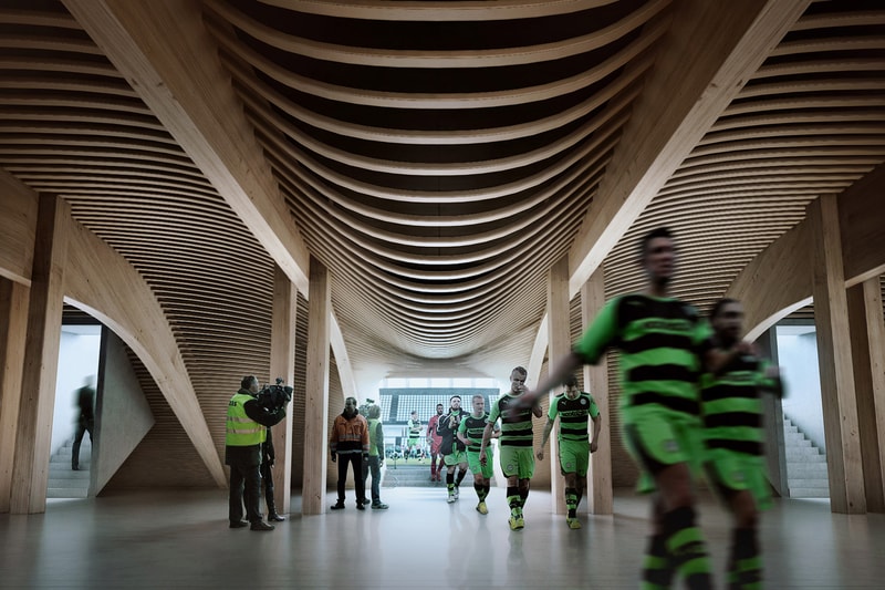 Zaha Hadid Architects First Wooden Soccer Stadium Forest Green Rovers