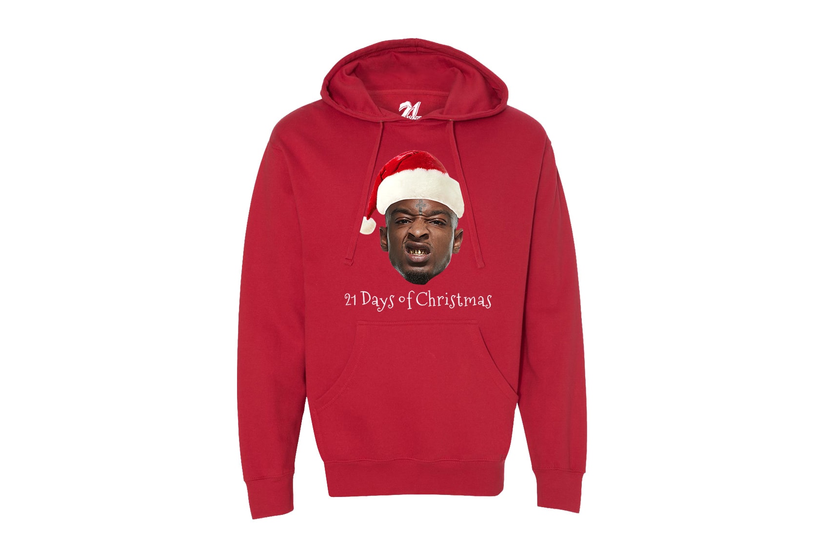 Celebrate Christmas With 21 Savage Sweater Merch 21 Days of Christmas Red Pullover Hoodie