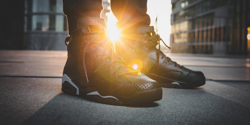 jordan 6 black cat on feet