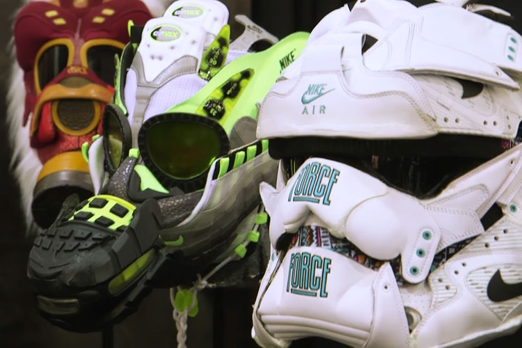 Meet the Artist Turning Sneakers Into Helmets and Gas Masks