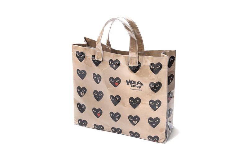 comme des garcons holiday emoji tote bag