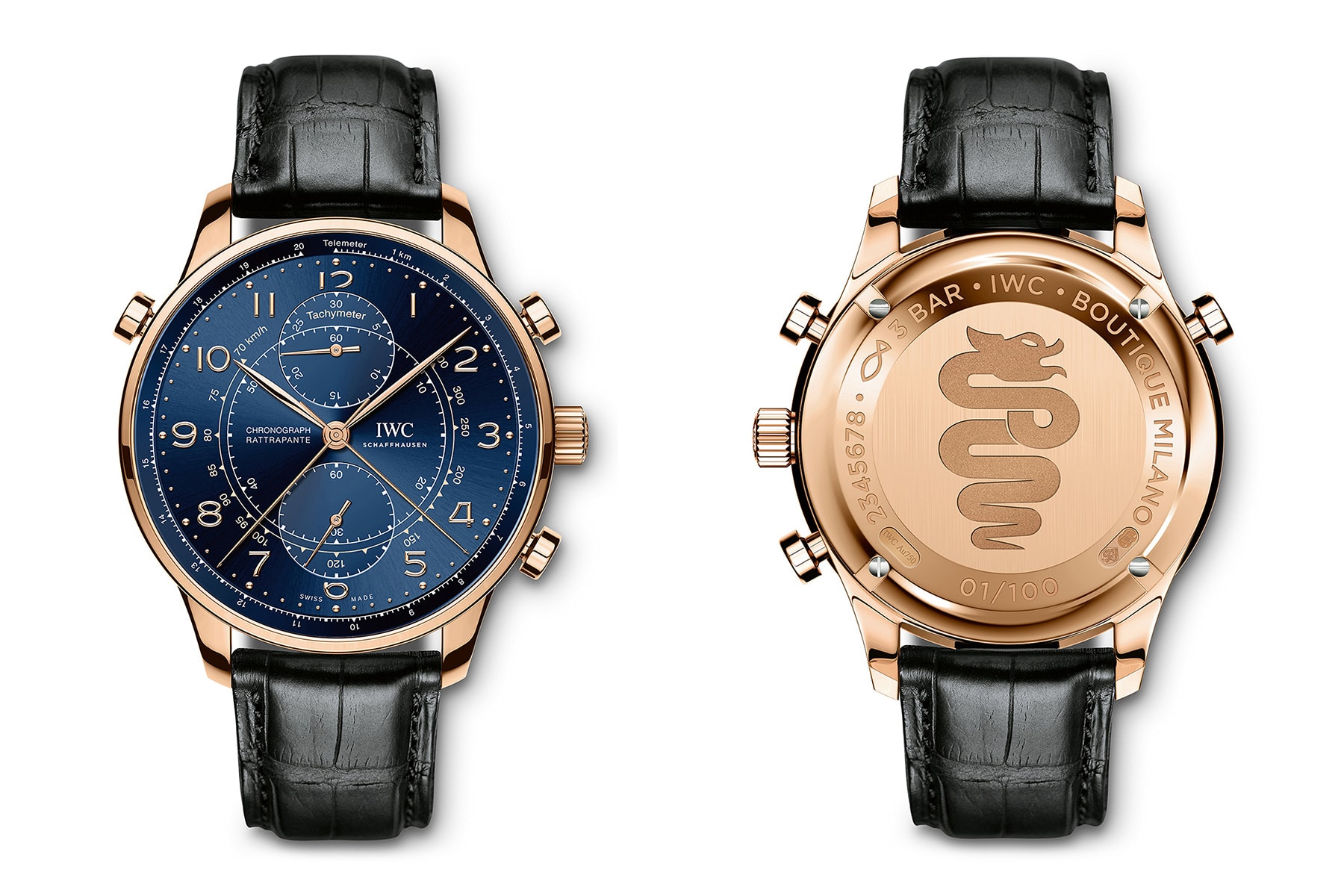 IWC Presents Three New Split-Second Chronographs in Honor of Its European Flagships the Portugieser Chronograph Rattrapante Milan Paris Munich