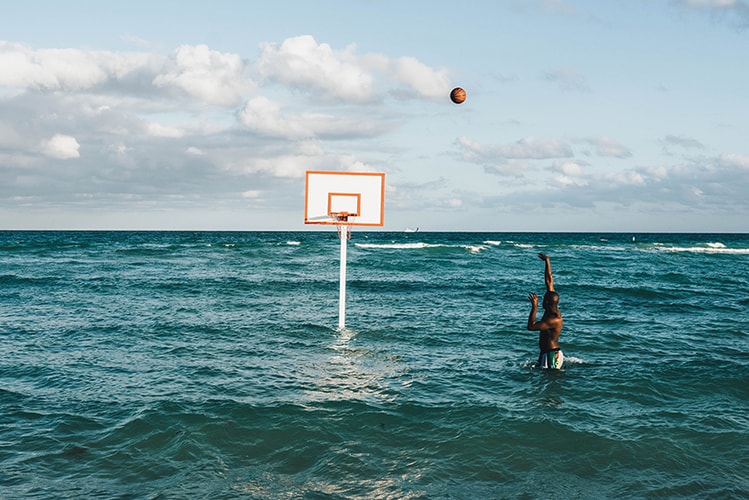 John Margaritis Brings Basketball to the Beach & Ocean With His "Hoop Dreams" Live Installation