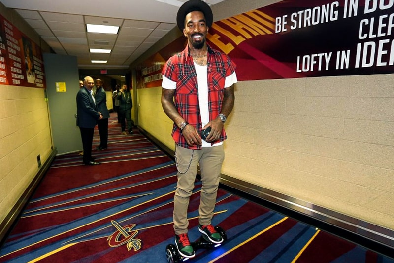 jr smith hoverboard hover board nba finals game 4 red flannel gucci nike cavs