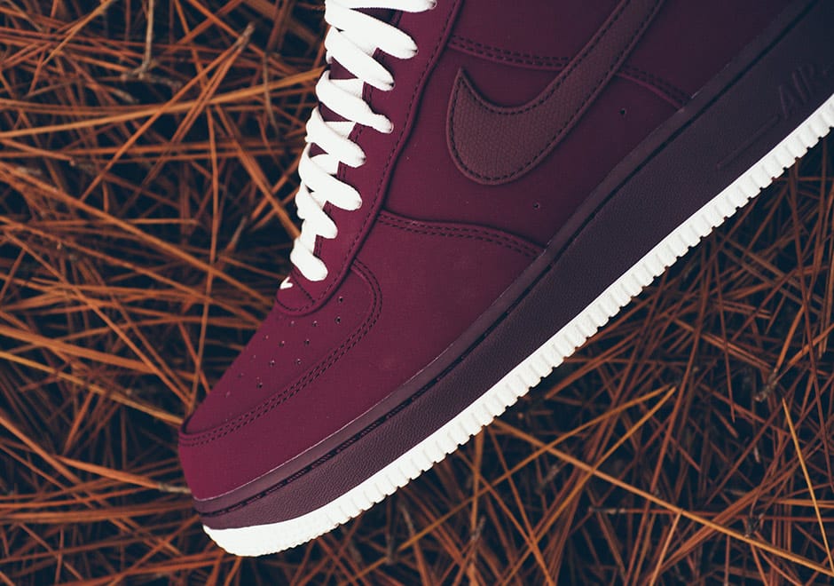 burgundy white air force ones