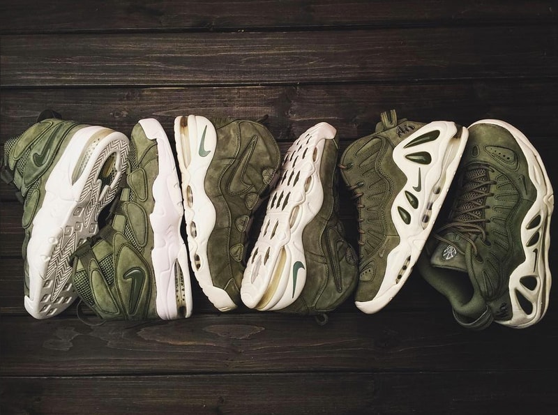 Nike Air Max Uptempo Urban Haze in Khaki Green Nubuck Suede
