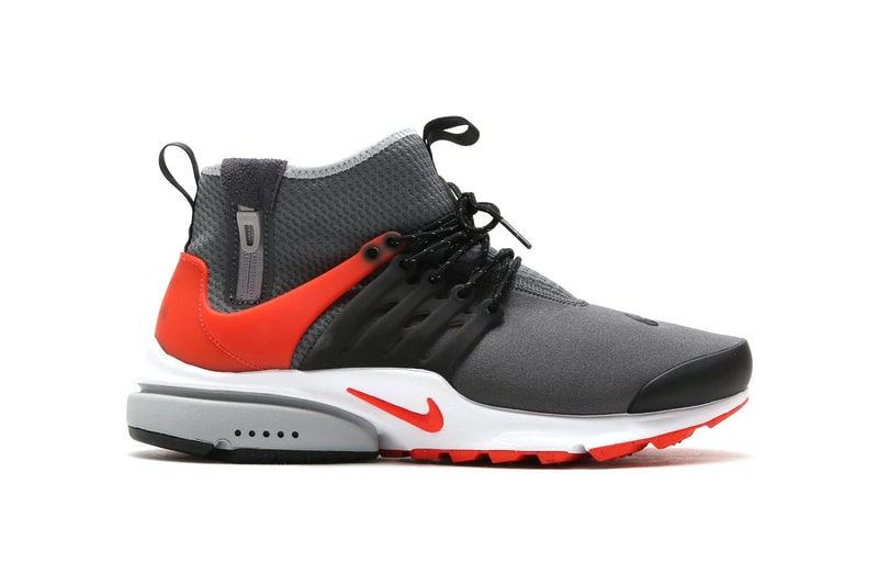 Nike Air Presto Mid Utility Dark Grey Max Orange Black Wolf Grey White