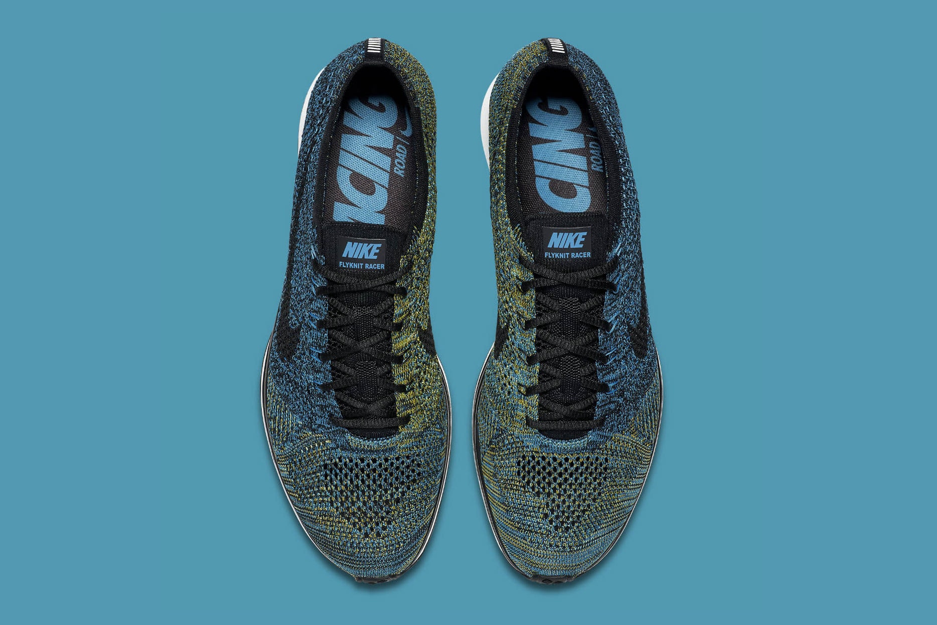Nike Flyknit Racer "Blue Glow" Sneakers Swoosh