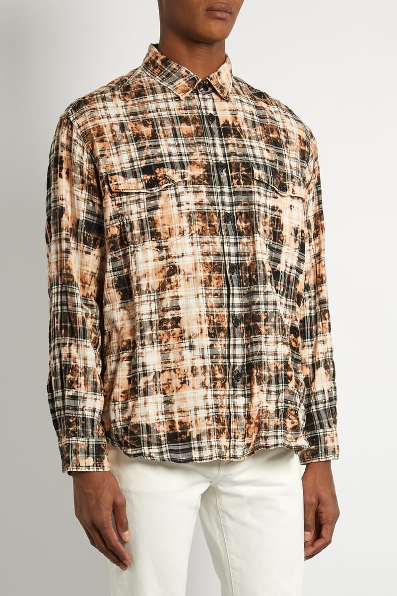 Saint Laurent Bleached Checked Flannel Shirt