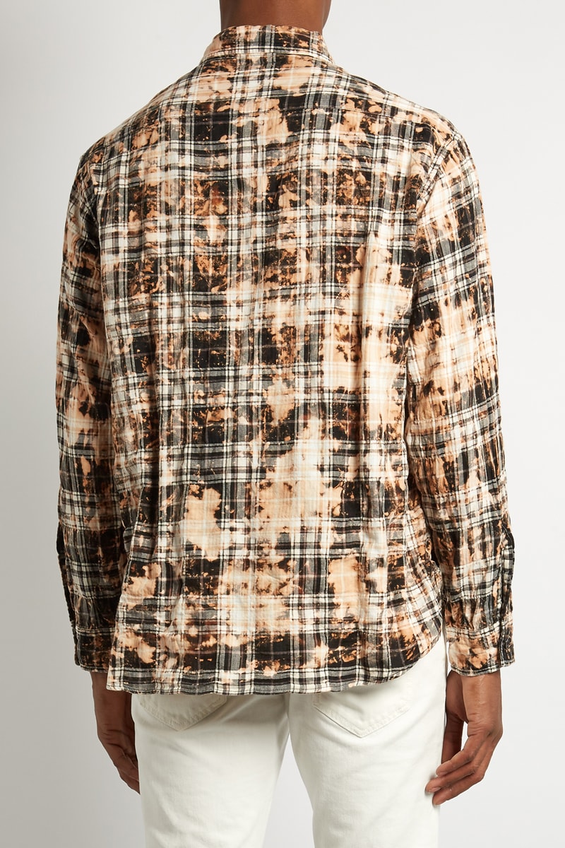 Saint Laurent Bleached Checked Flannel Shirt