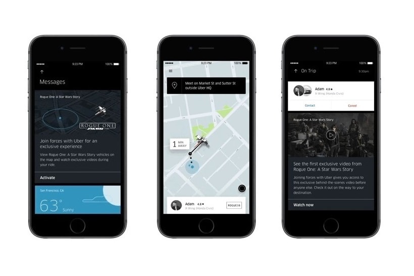 Uber 'Rogue One: A Star Wars Story' Promo App