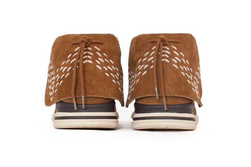 visvim FBT LHAMO SASHIKO FOLK Moccasins Black Brown