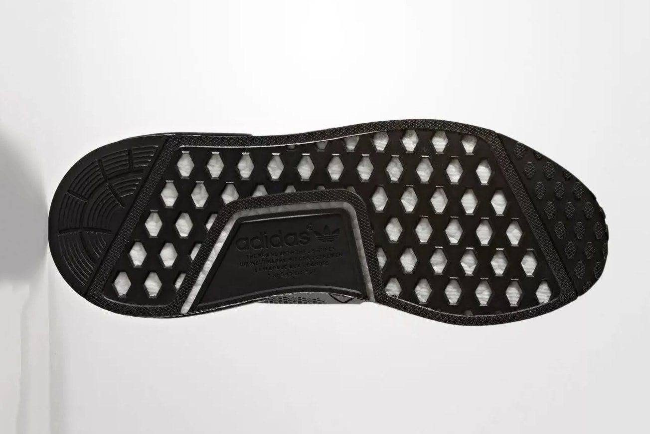adidas NMD XR1 "Triple Black" a Closer Look Three Stripes BOOST sole R2 Primeknit pattern