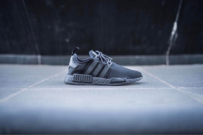 adidas Originals Reimagines the NMD R1 With Corduroy Dark Grey Gray Three Stripes BOOST Sole