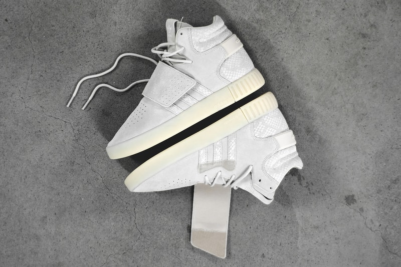adidas Originals Tubular Invader Strap Suede Snakeskin Clear Brown Chalk White