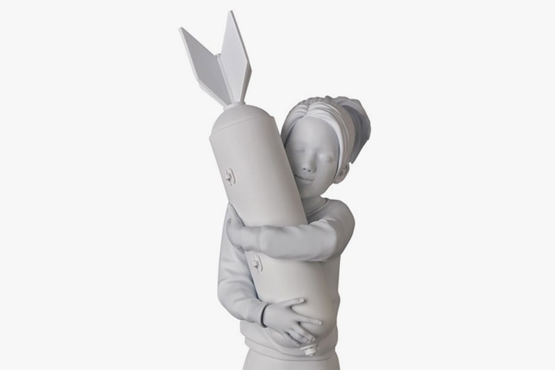 Banksy's "Bomb Hugger" Graffiti Print Transformed Into a Figurine